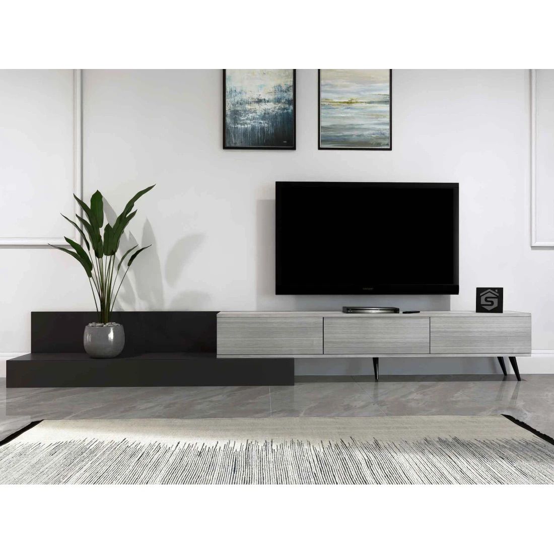 Adjustable Modern TV Cabinet with Spacious Storage