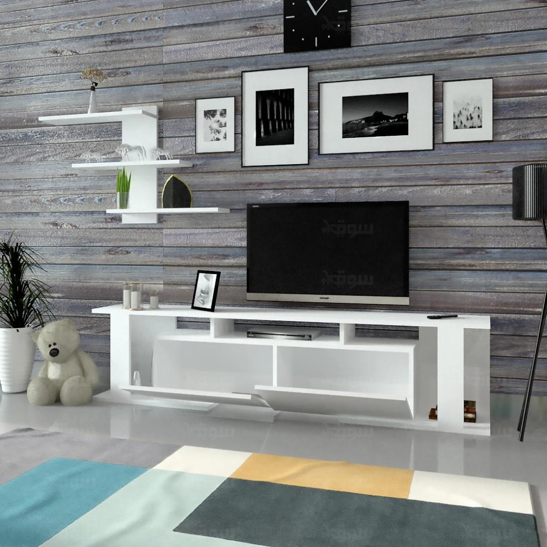 White Wall TV Table