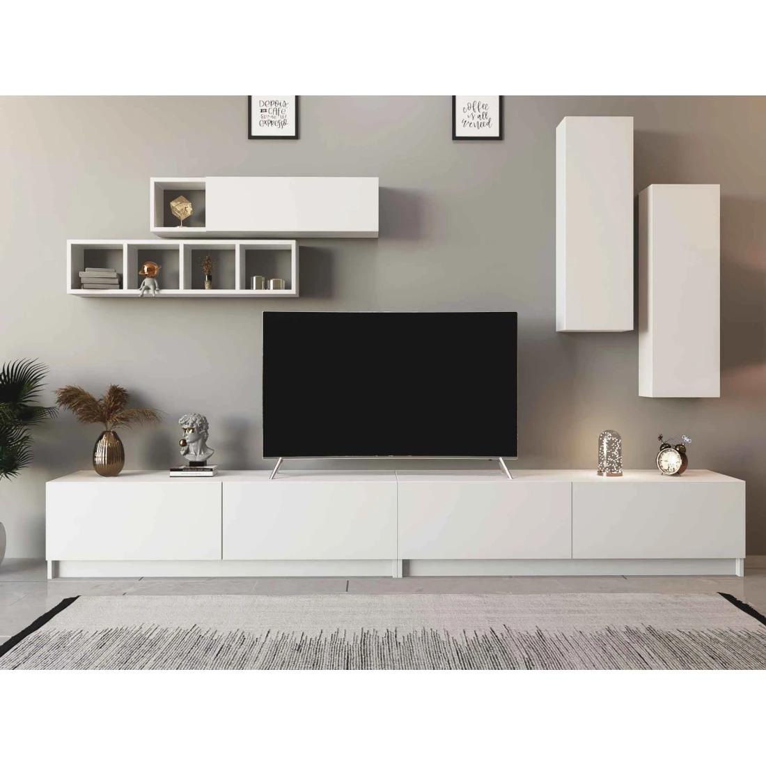 Large White/Black TV Cabinet