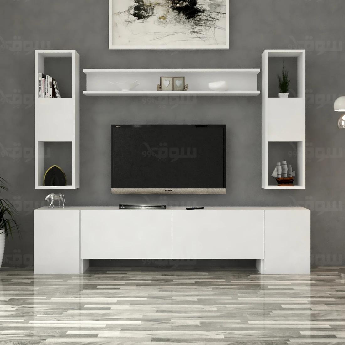 Elegant White TV Library