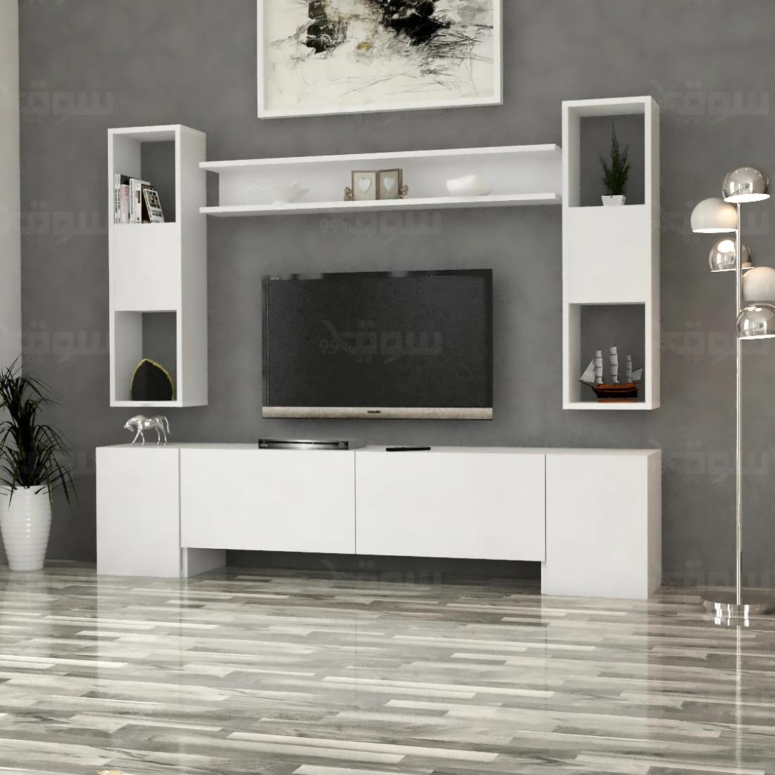 Elegant White TV Library