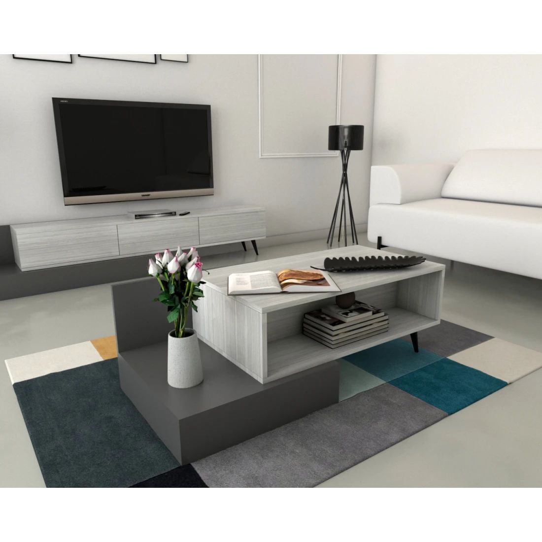 TV Table Set with Center Table and Buffet – Complete Living Room Solution