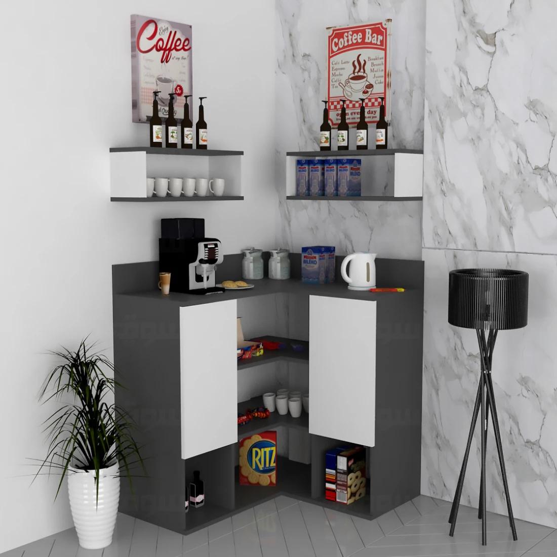 Elegant Corner Coffee Station – Modern Design