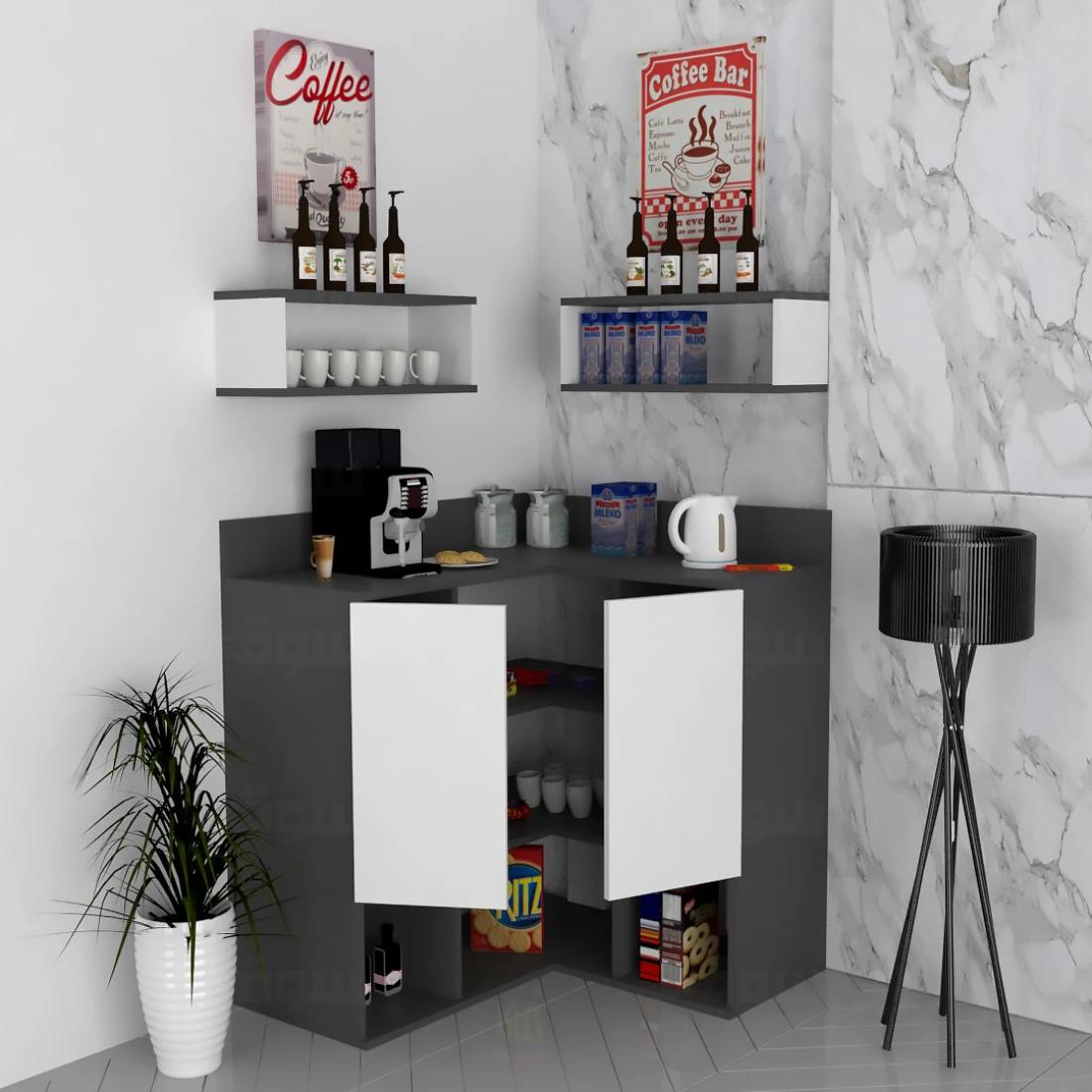 Elegant Corner Coffee Station – Modern Design