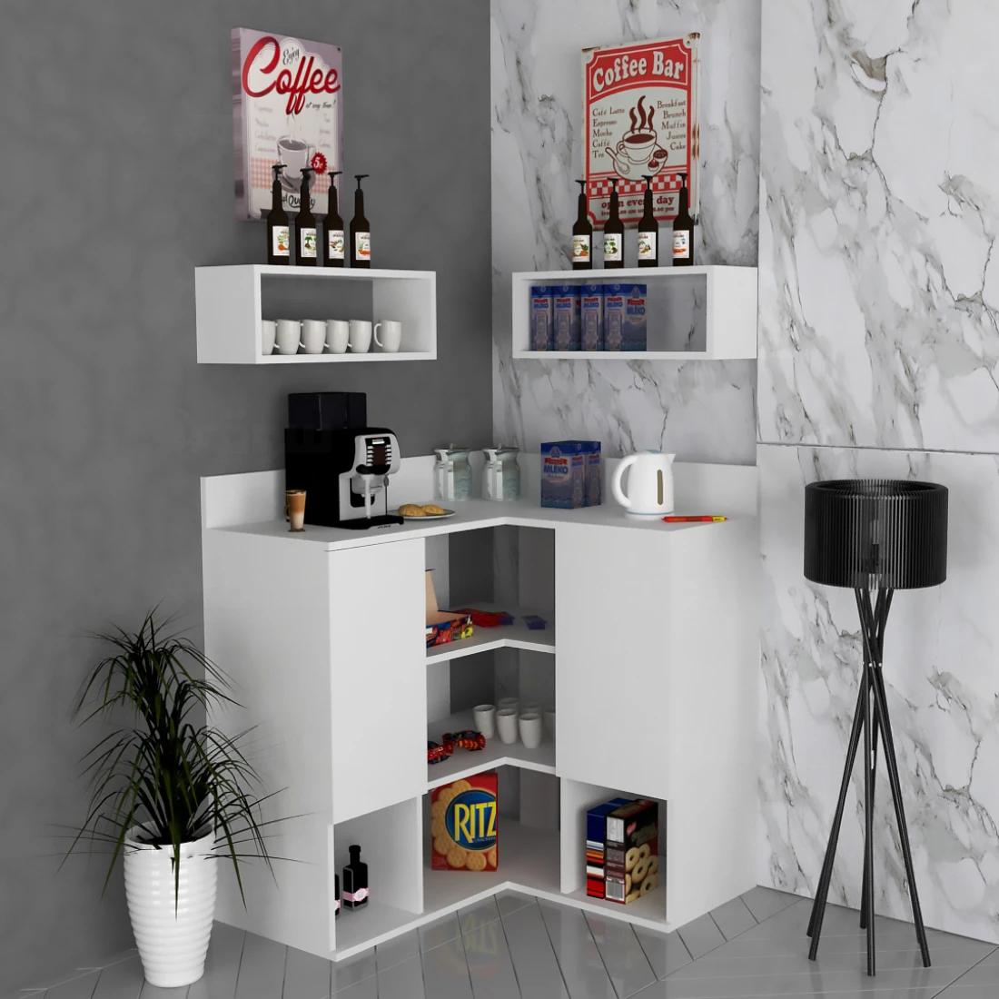 Elegant Corner Coffee Station – Modern Design