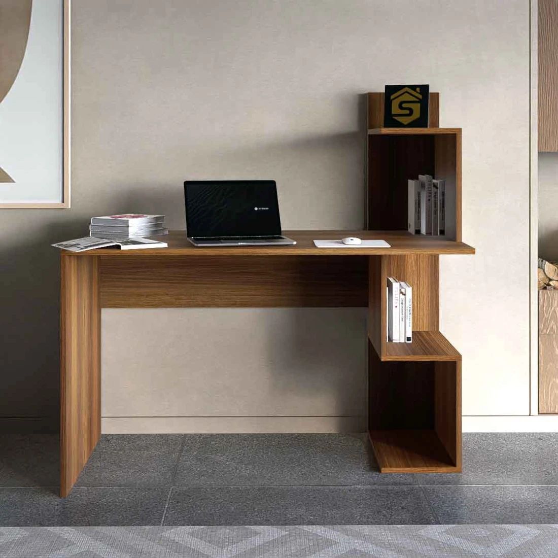 Compact & Elegant Study Desk – Scratch-Resistant MDF with Hydraulic Hinges